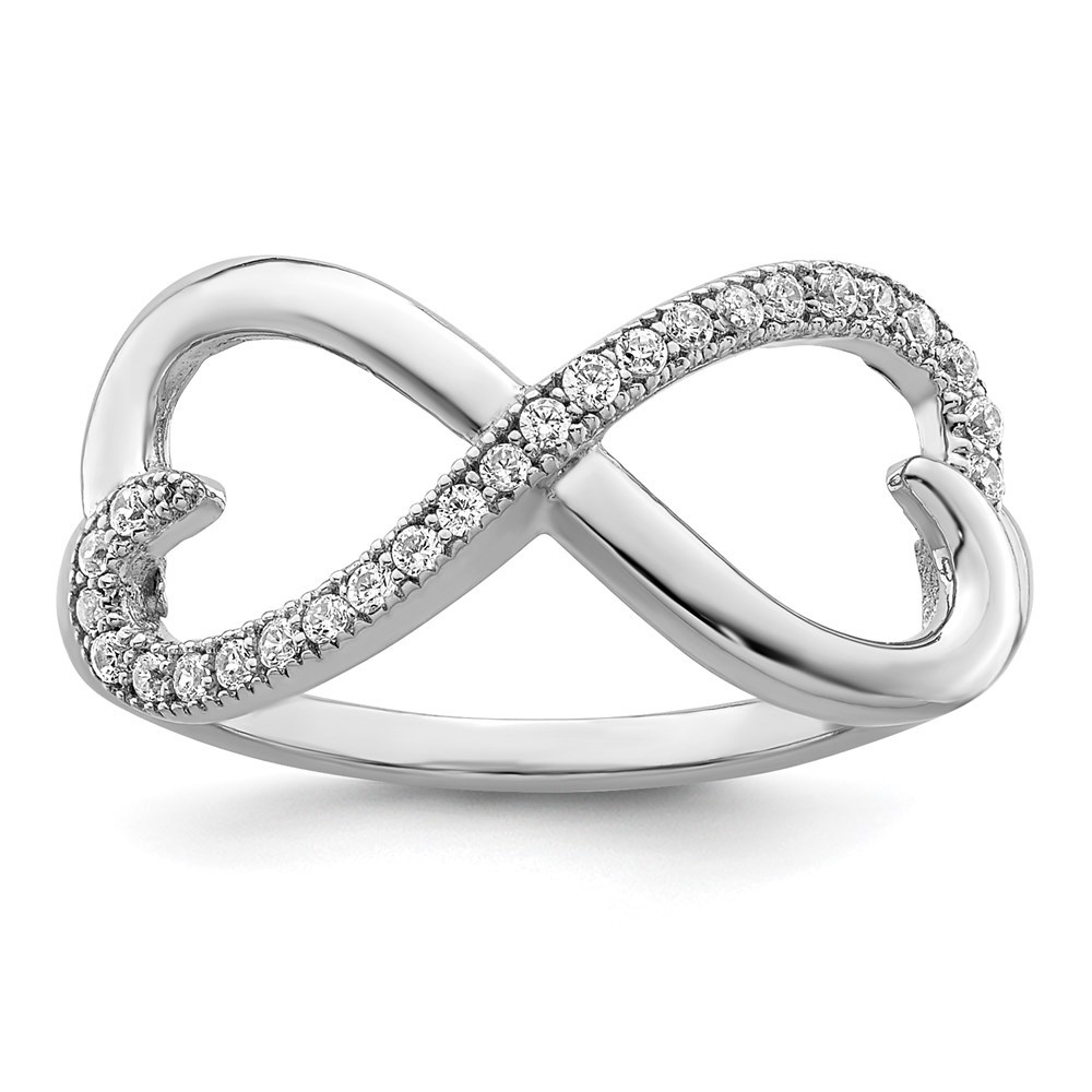 Brilliant Embers 925 Sterling Silver 20 Stone Micro Pav‚ CZ Heart Ring